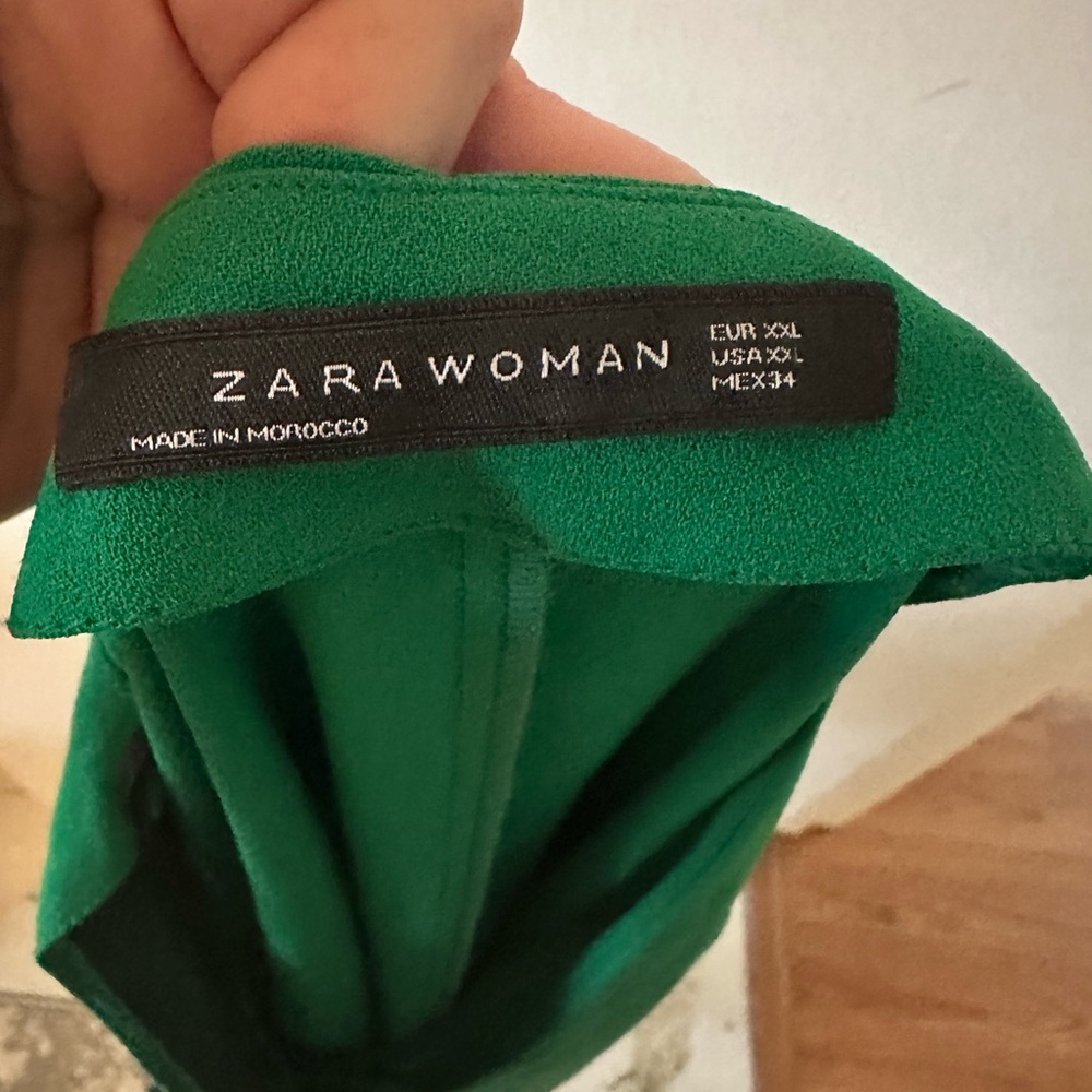 Zara Green Ruffled Dress - Picture 2 of 2